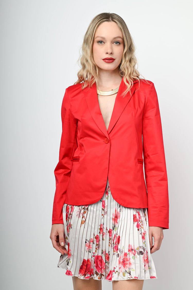 Blazer monopetto in cotone stretch