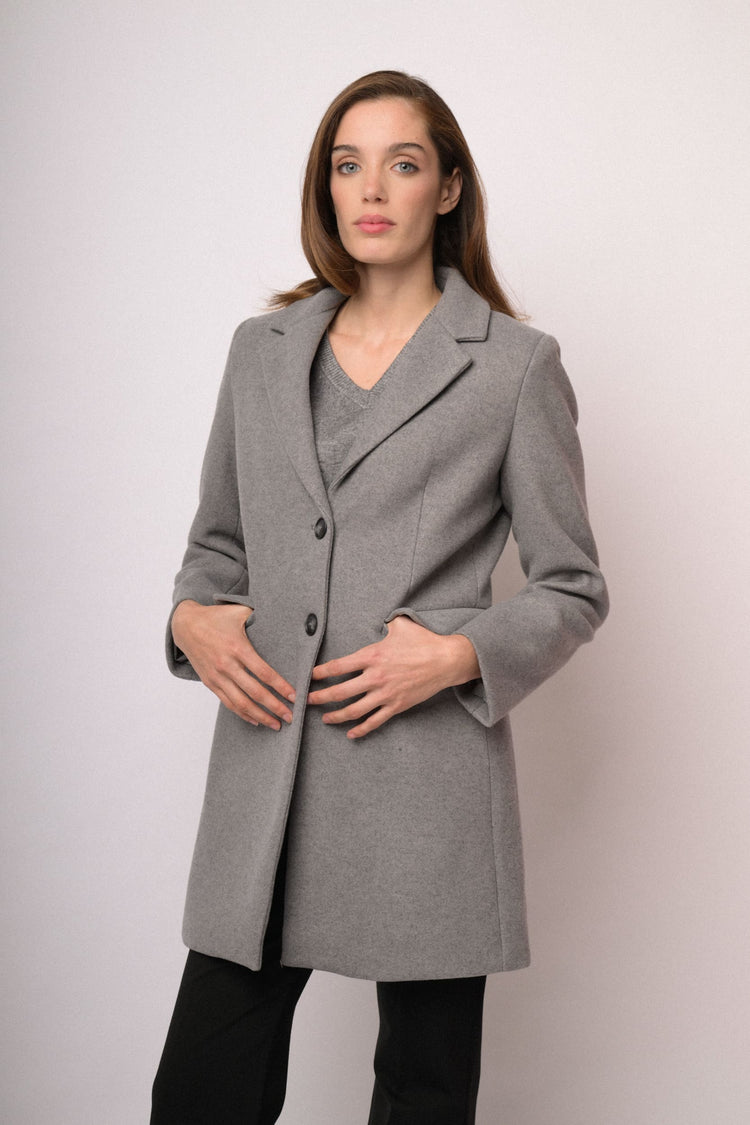 Cappotto sartoriale grigio in misto lana