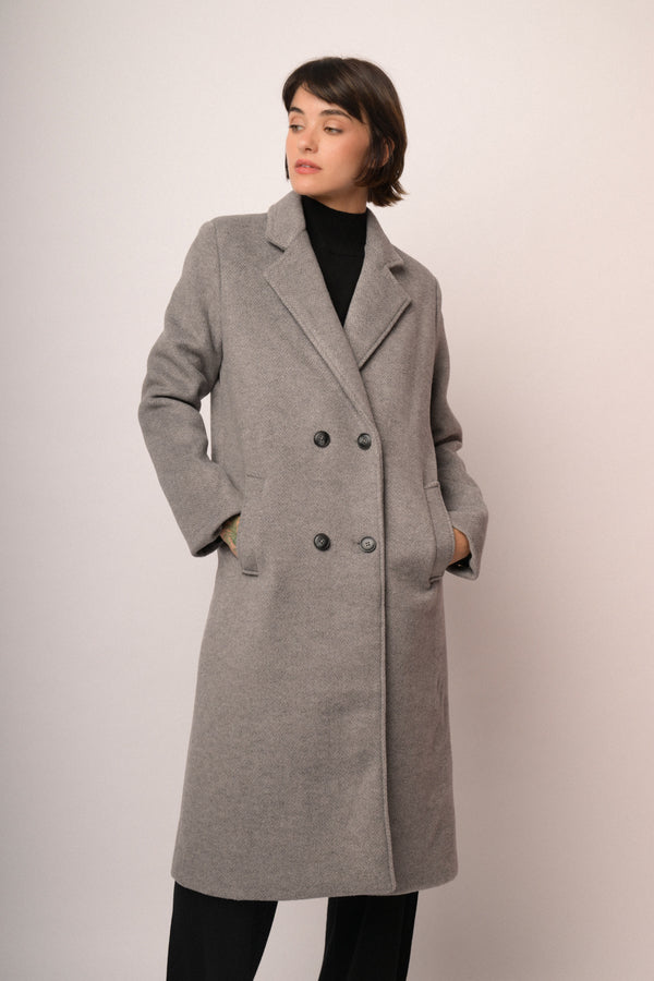 Cappotto lungo con lurex