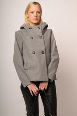 Cappotto misto lana doppiopetto corto