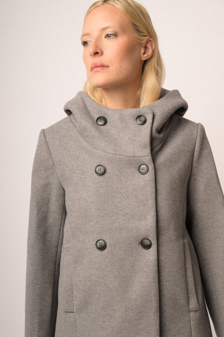 Cappotto misto lana doppiopetto corto