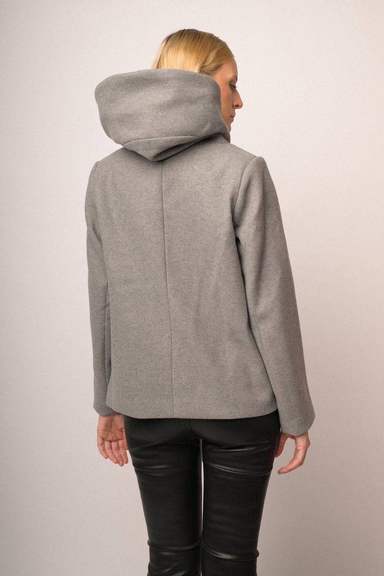 Cappotto misto lana doppiopetto corto