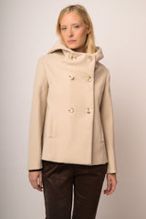 Cappotto misto lana doppiopetto corto