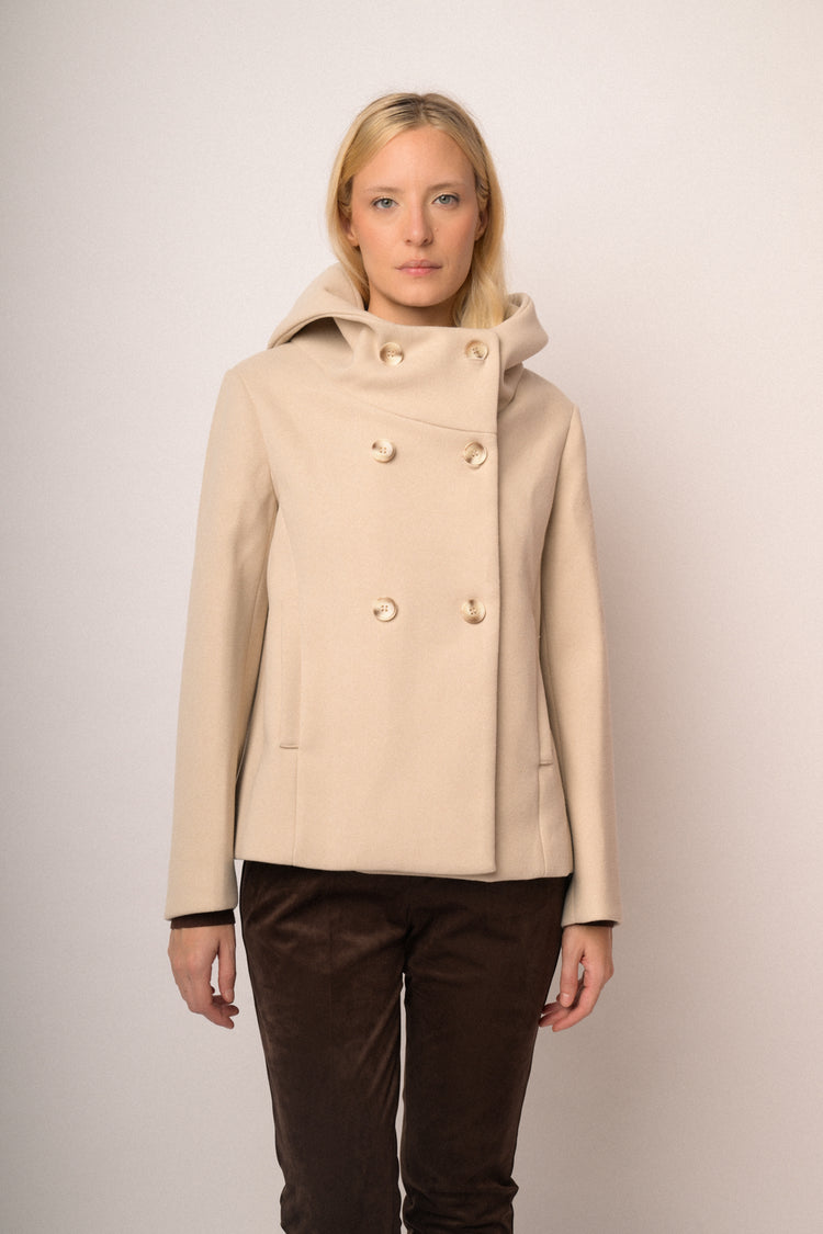 Cappotto misto lana doppiopetto corto