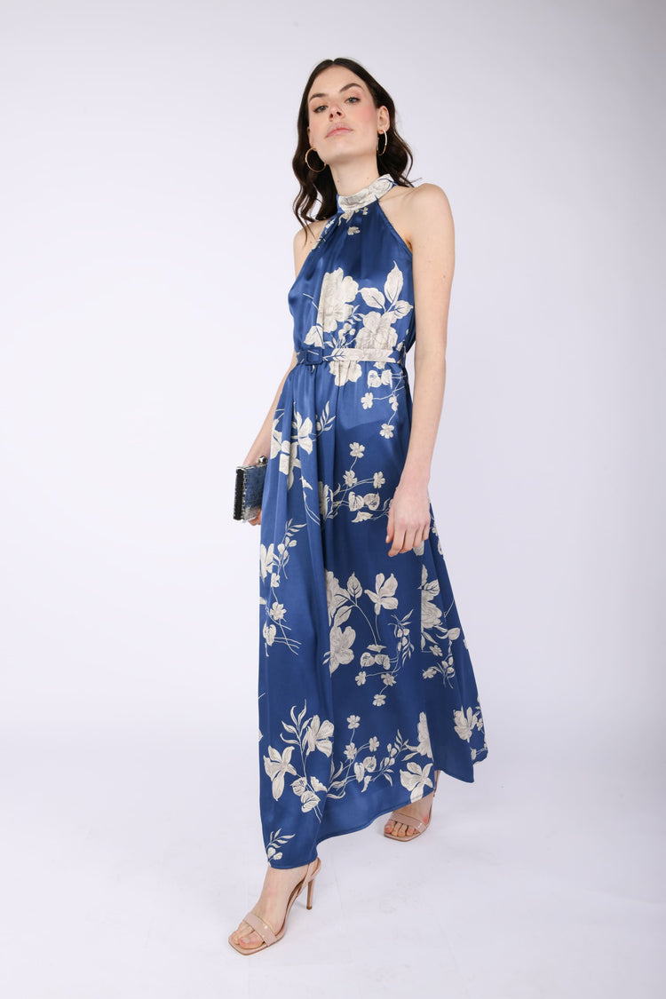 Abito Raso Nuna Lie Vestito Lungo Fiori Abiti Eleganti Collezione