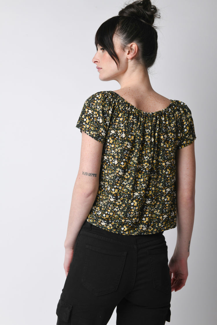 Top a stampa micro floreale