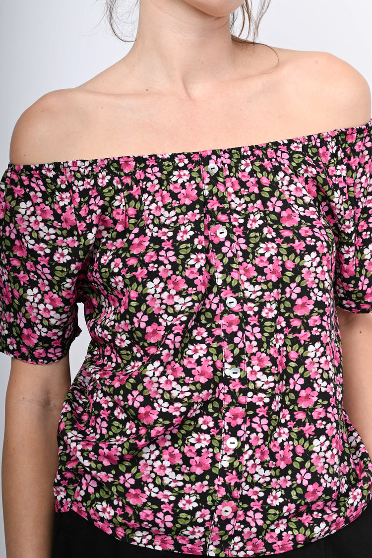 Top a stampa micro floreale