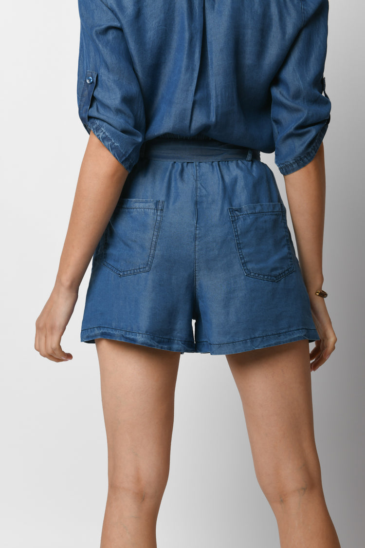 Shorts effetto denim