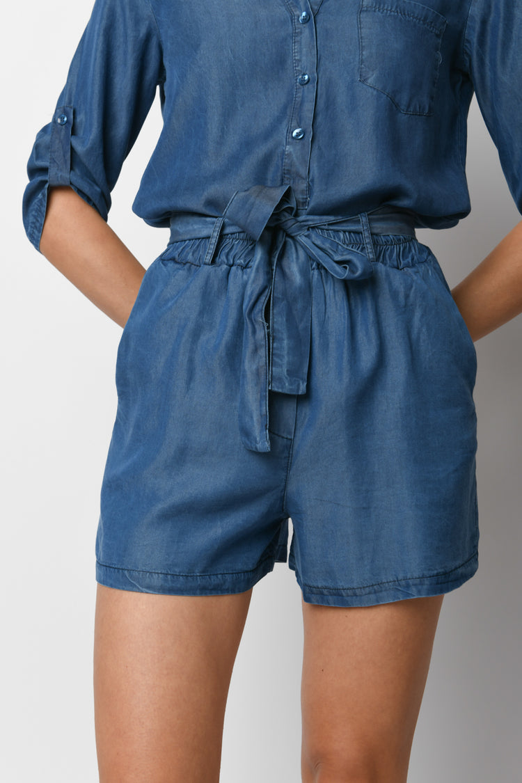 Shorts effetto denim