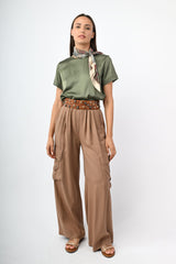 Pantaloni cargo in lyocell