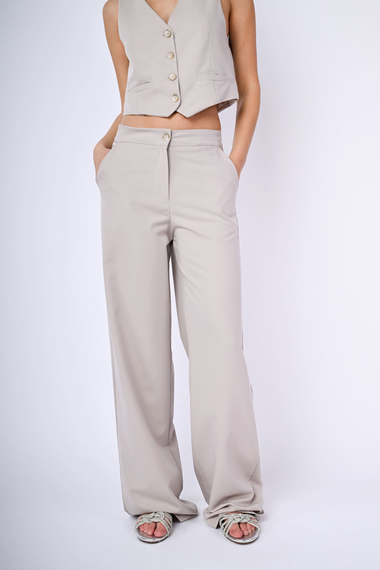 Pantaloni palazzo misto viscosa