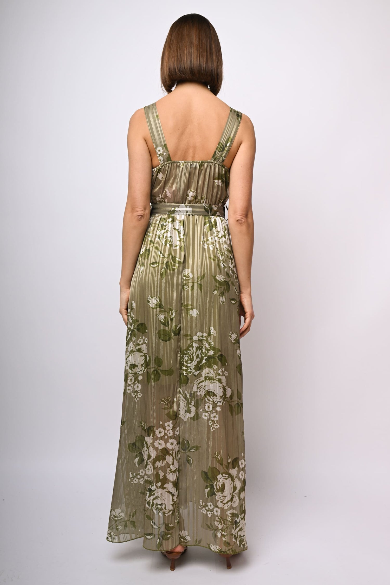 Abiti Floreali Nuna Lie Vestito Verde Abito Lungo In Georgette A