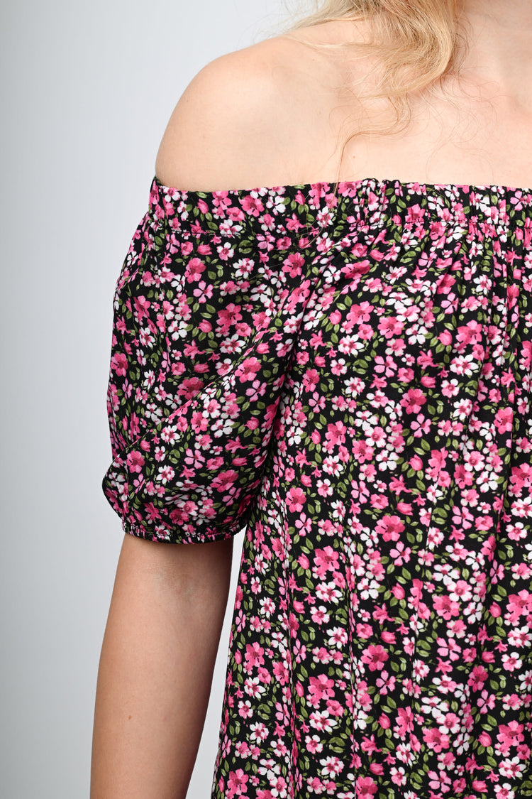 Top a stampa floreale