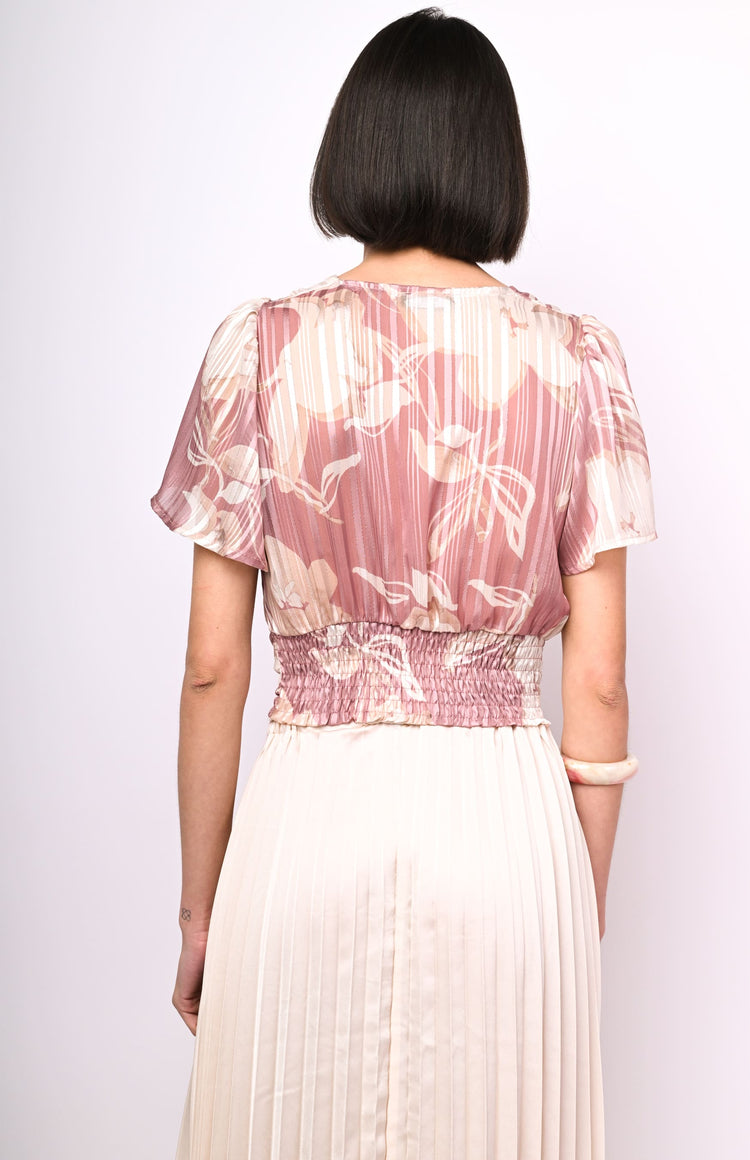 Top in georgette a stampa floreale