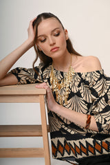 Blusa a stampa etnica