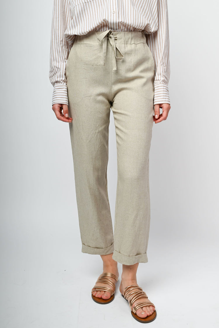 Pantaloni in lino e viscosa