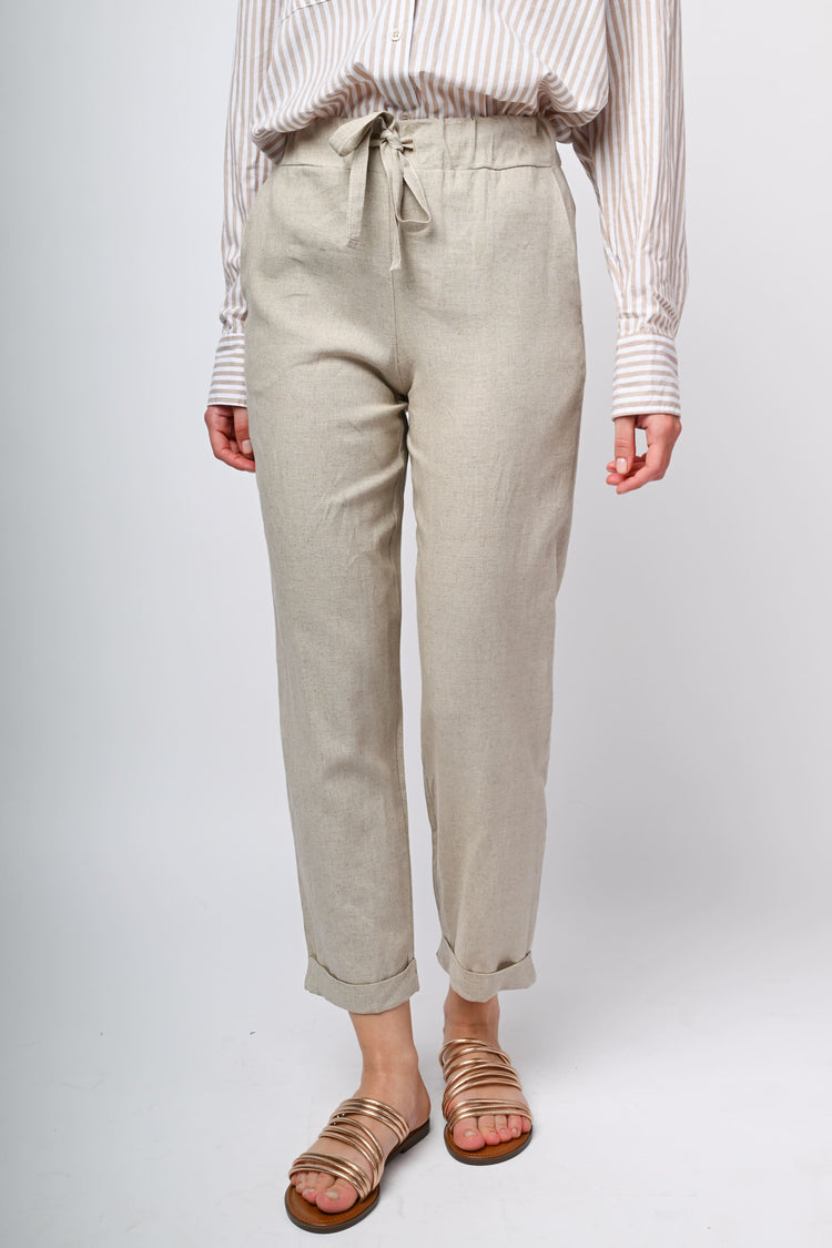 Pantaloni in lino e viscosa