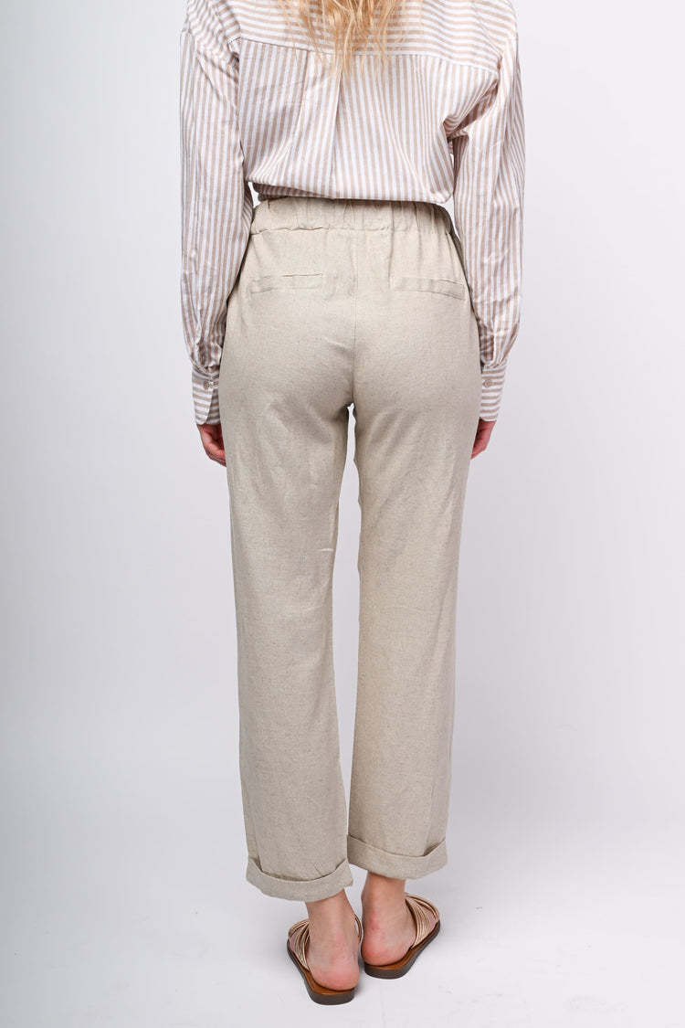 Pantaloni in lino e viscosa