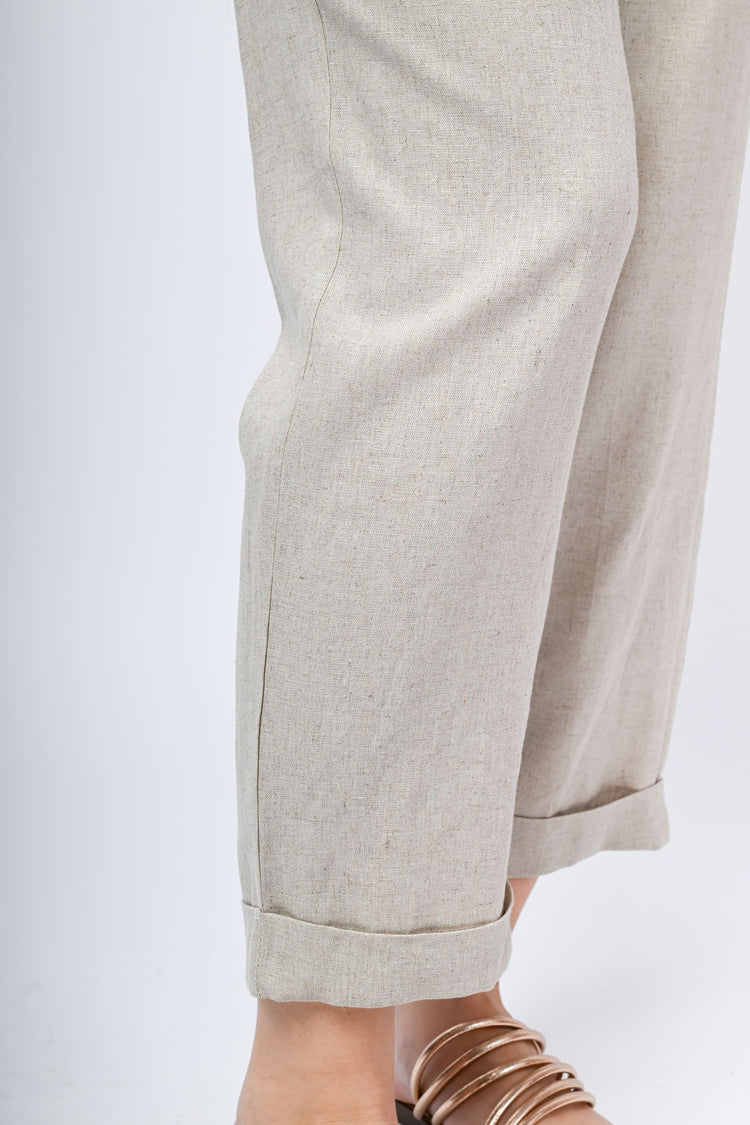 Pantaloni in lino e viscosa