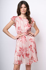 Mini abito in georgette lurex a stampa floreale