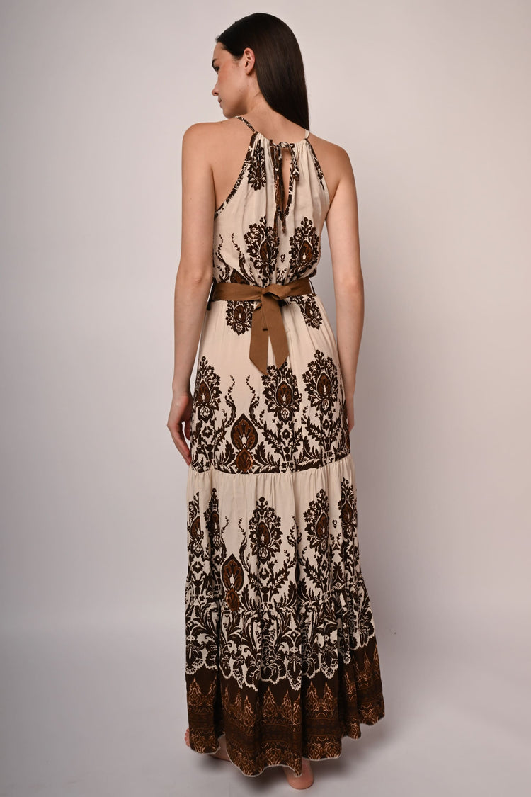 Abito lungo a stampa etnica