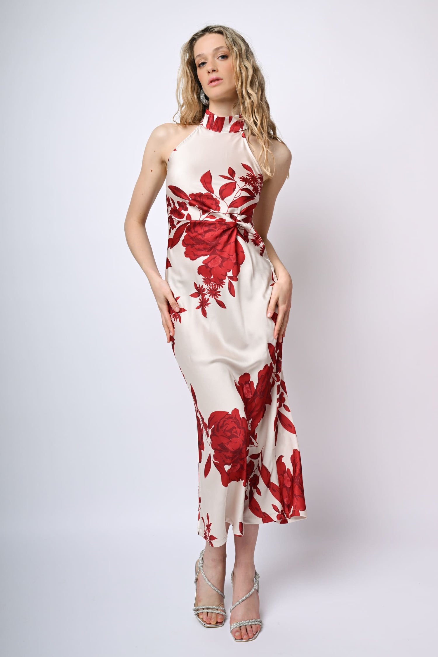 Floerns Abito Lungo Donna Con Stampa Floreale – Scollo Monospalla, Coulisse E Spacco, Taglie S-XL