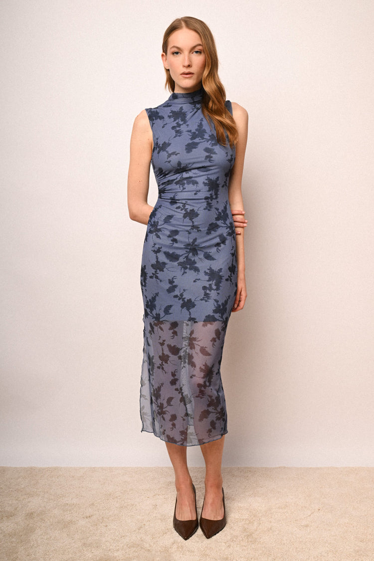 Abito tulle stampa fiore