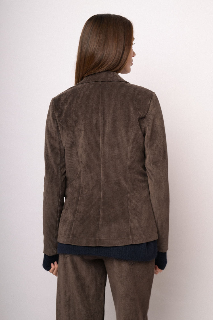 Blazer in velluto a coste testa di moro