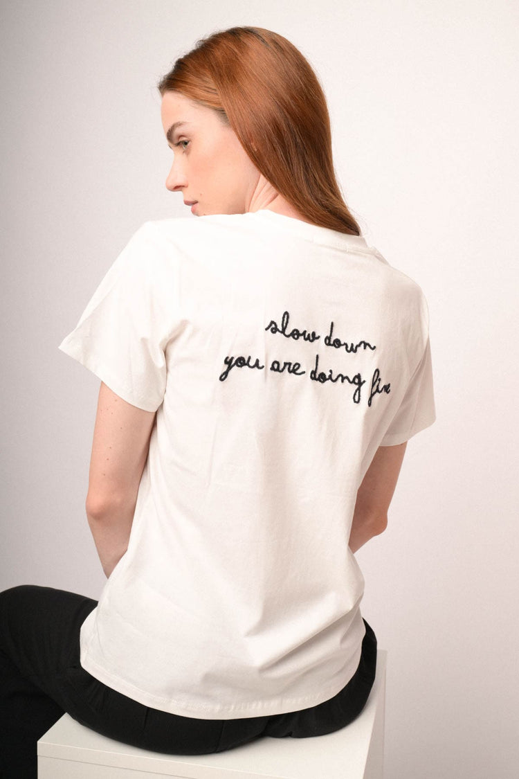 Maglia down ricamo