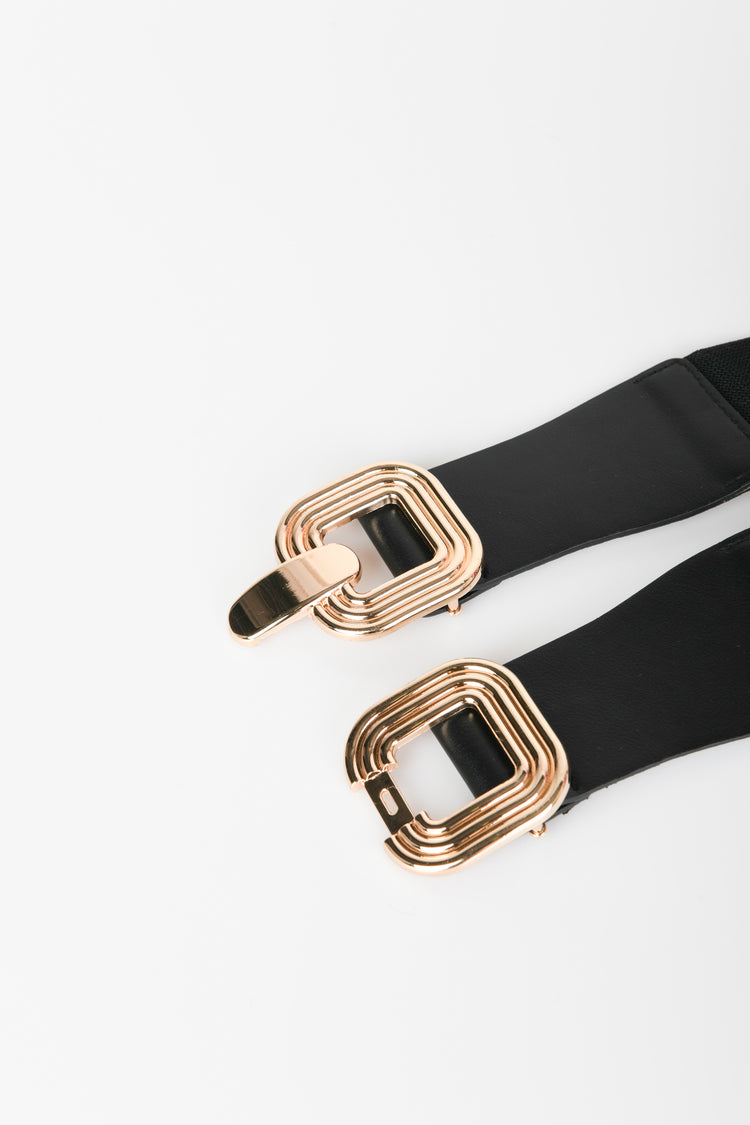 Cintura elastica con fibbia doppia quadrata