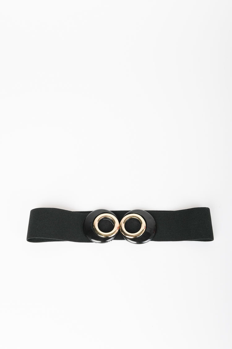 Cintura elastica fibbia lucida cerchi