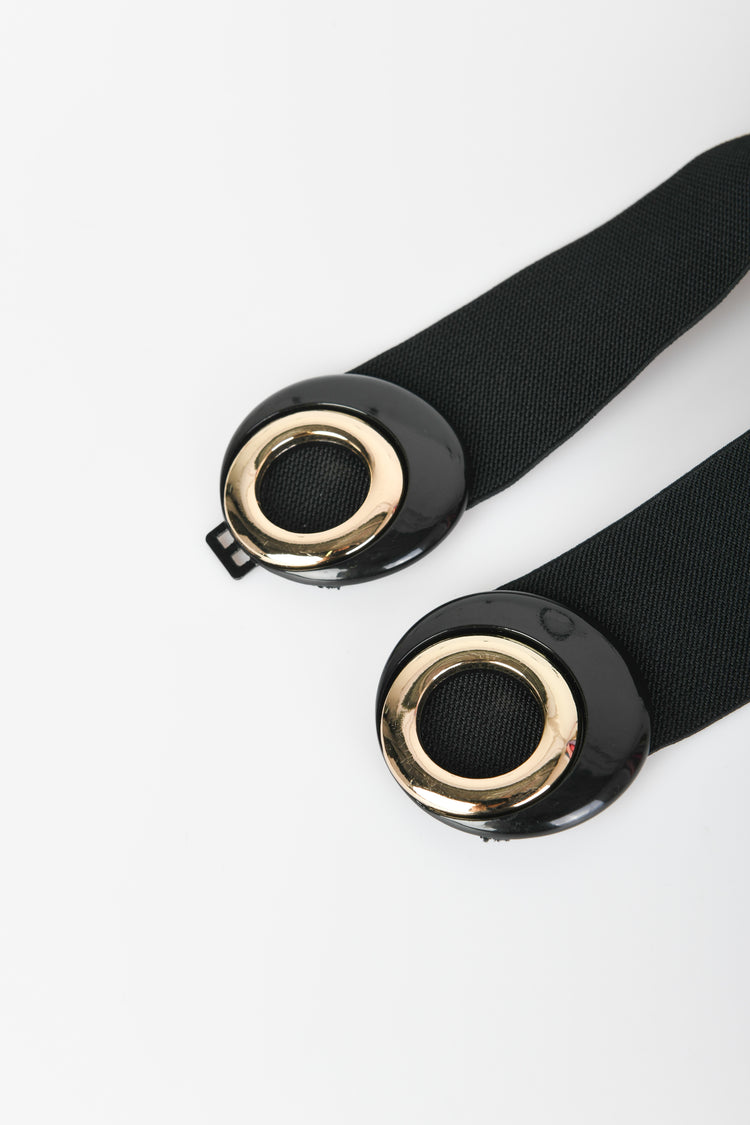 Cintura elastica fibbia lucida cerchi