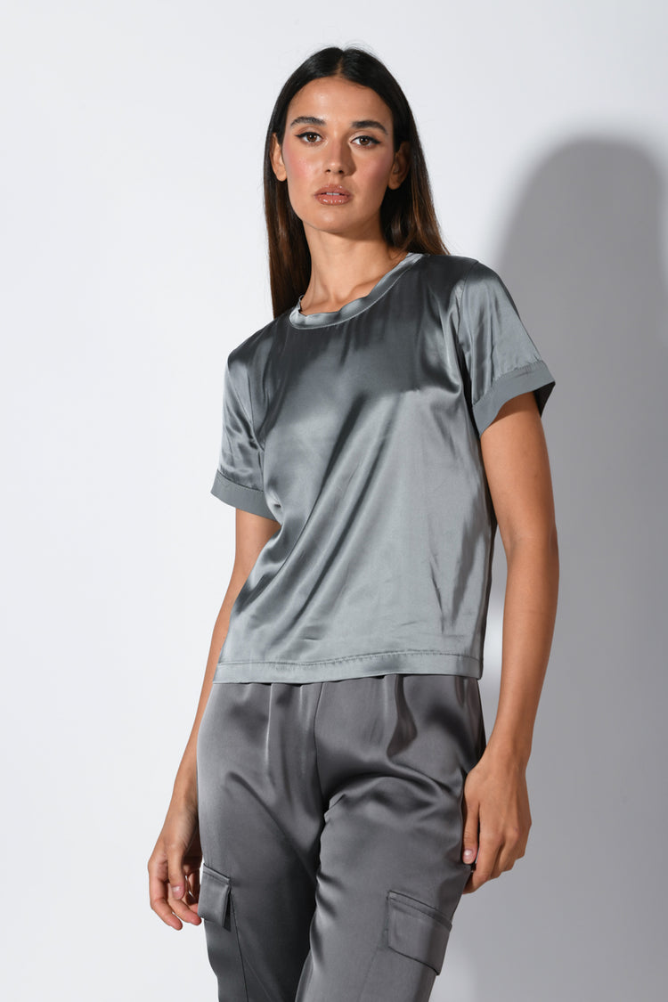 T-shirt in raso di viscosa