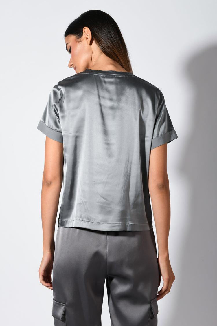 T-shirt in raso di viscosa