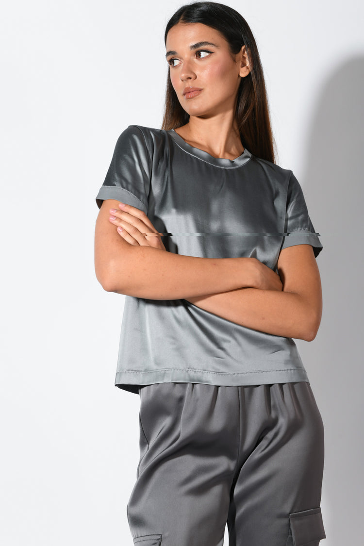 T-shirt in raso di viscosa