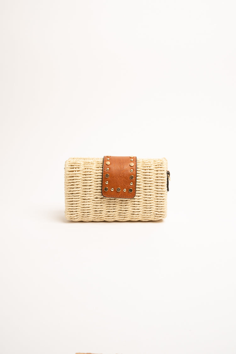 Borsa a tracolla di paglia piccola