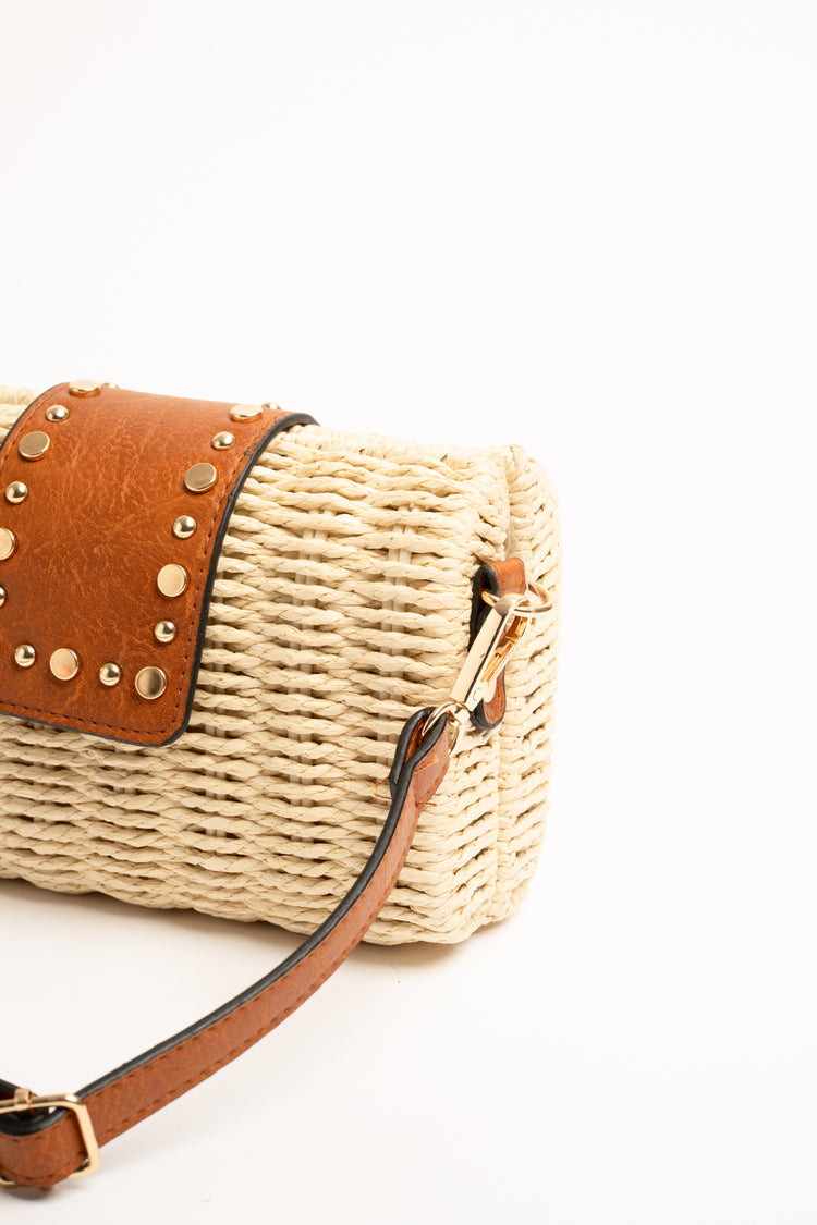 Borsa a tracolla di paglia piccola
