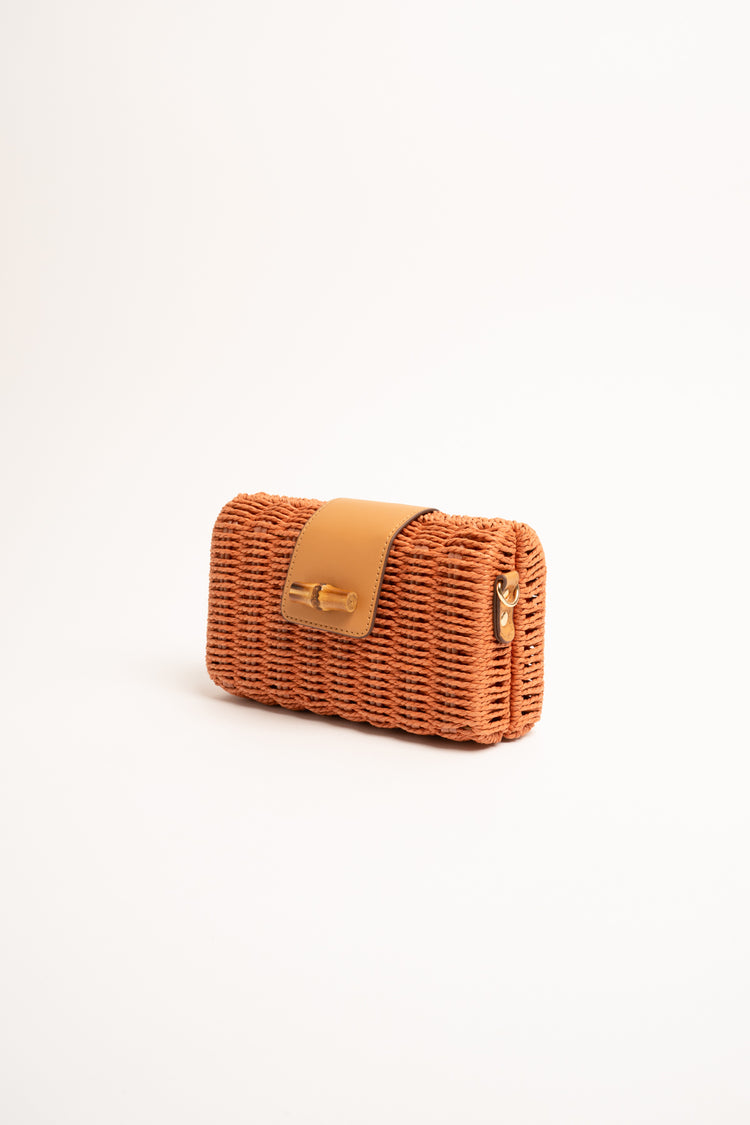Borsa piccola paglia rigida con alamaro