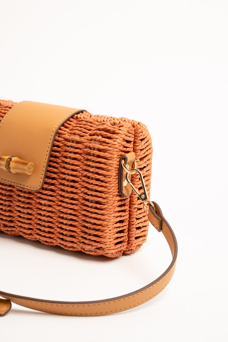Borsa piccola paglia rigida con alamaro