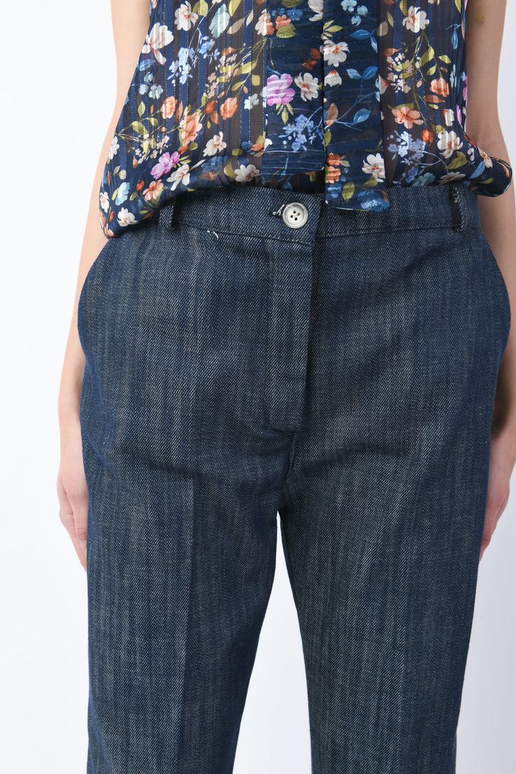 Pantaloni palazzo effetto denim