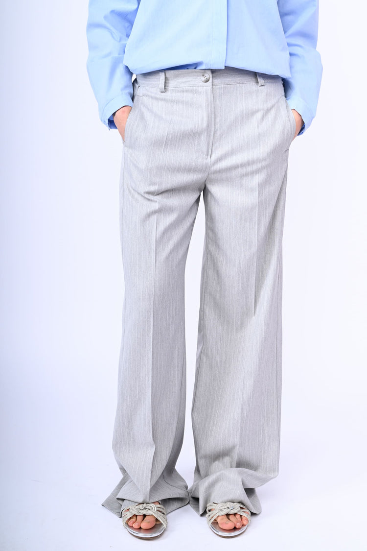 Pantaloni palazzo in gessato lurex