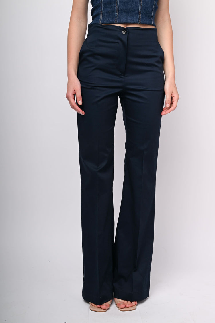 Pantalone svasati in cotone stretch