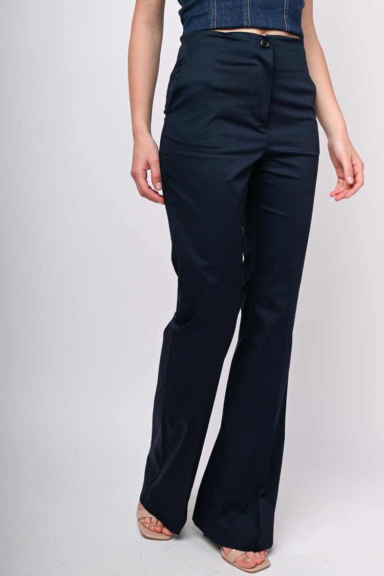 Pantalone svasati in cotone stretch