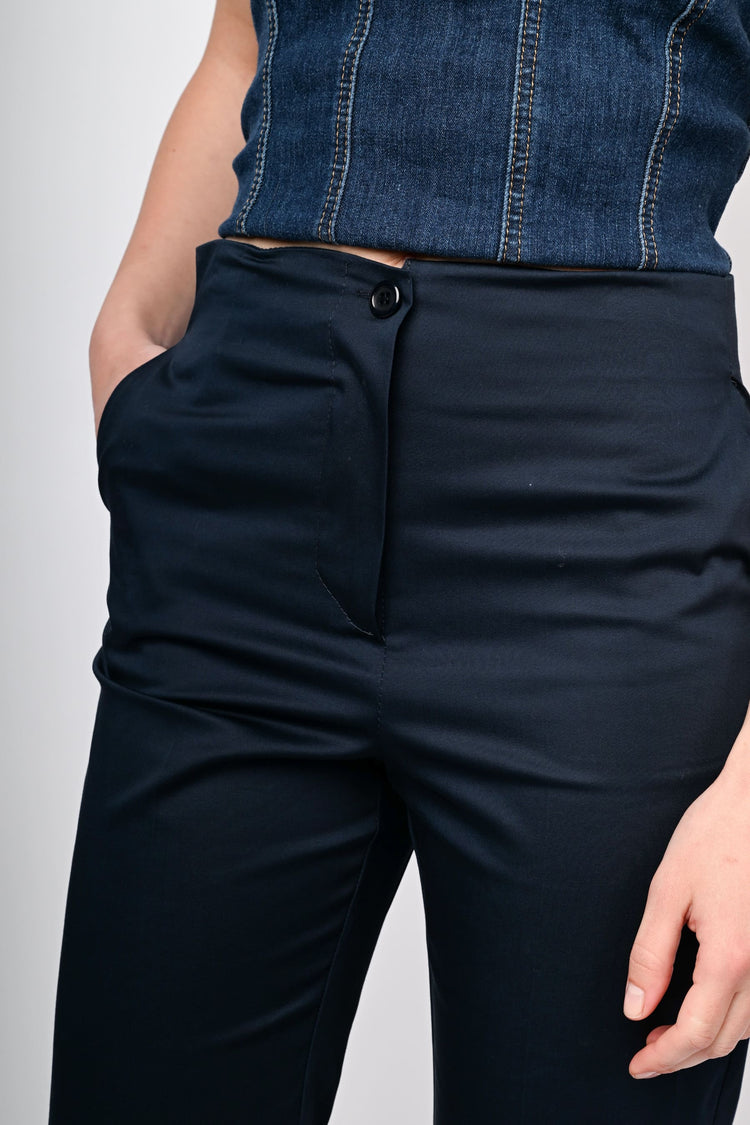 Pantalone svasati in cotone stretch