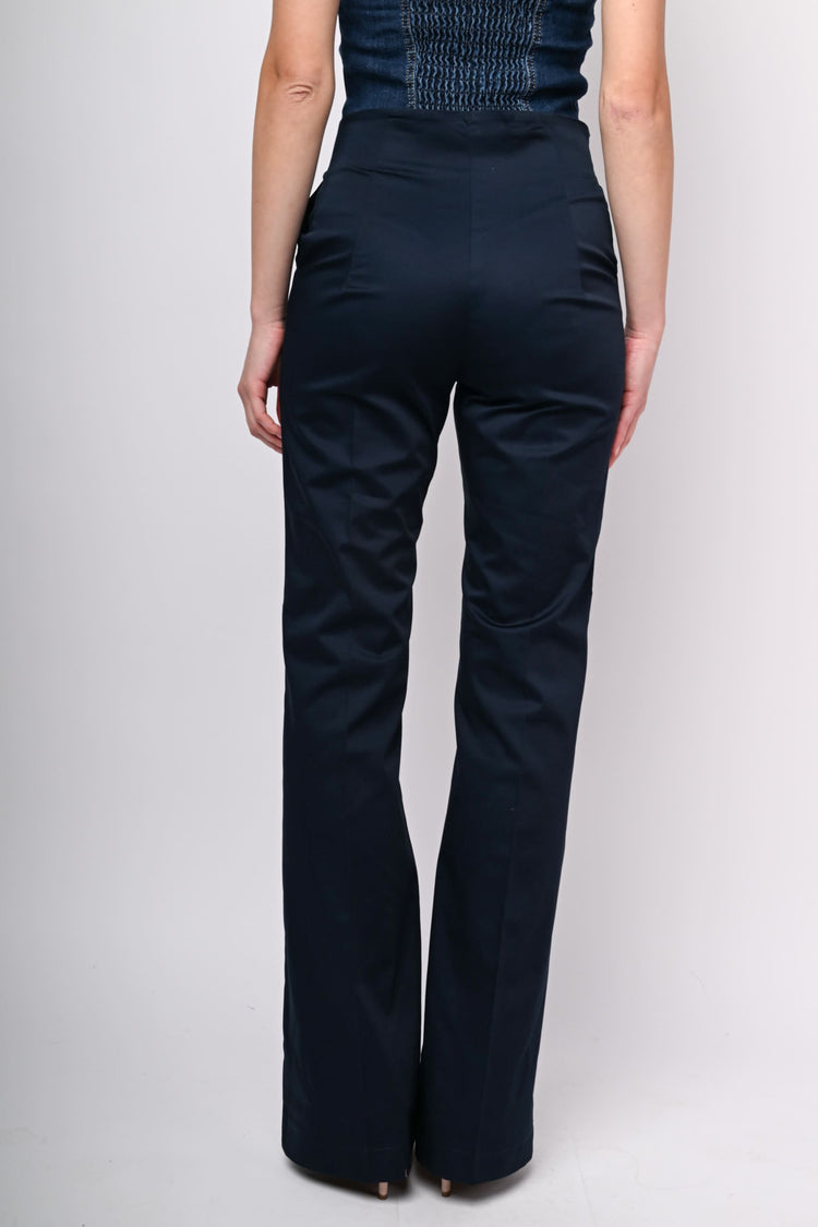 Pantalone svasati in cotone stretch