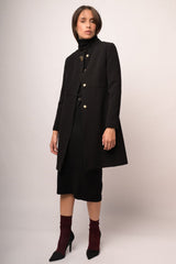 Cappotto crepe bottone gioiello