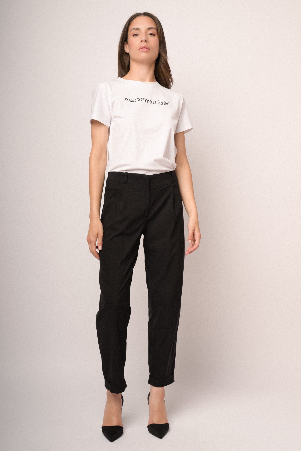 Pantaloni baggy con risvolto