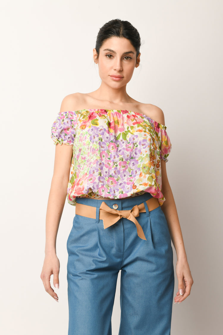 Blusa in viscosa a stampa floreale