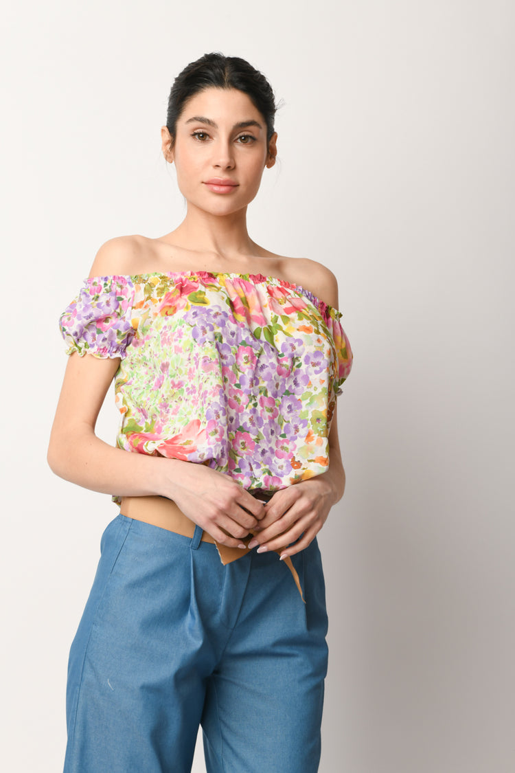 Blusa in viscosa a stampa floreale