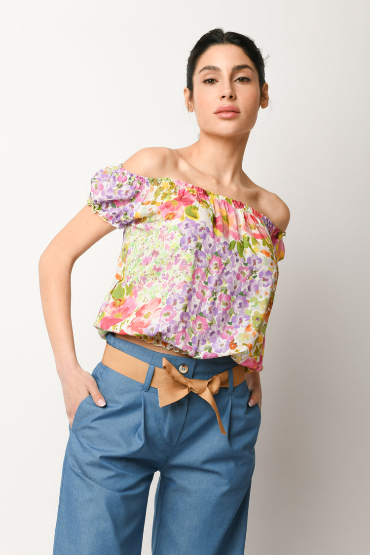 Blusa in viscosa a stampa floreale